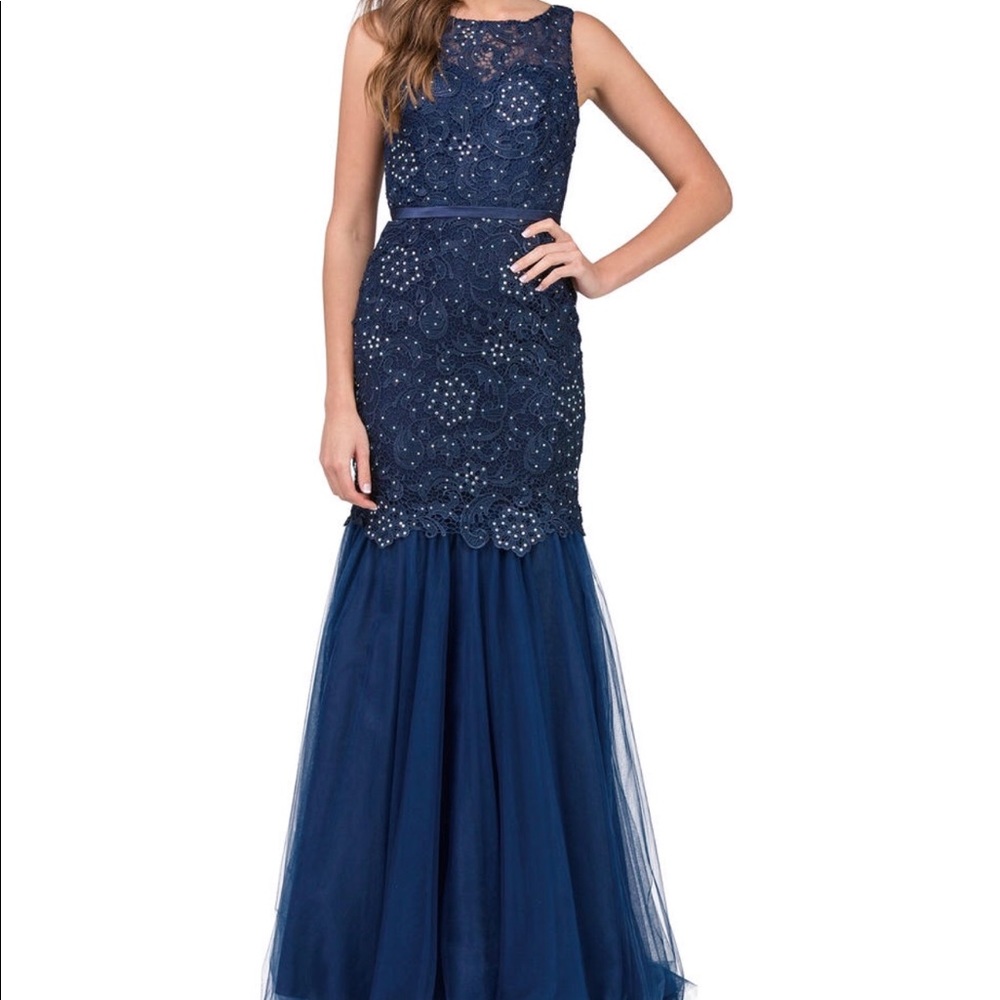 Dancing Queen Navy Blue Prom Dress